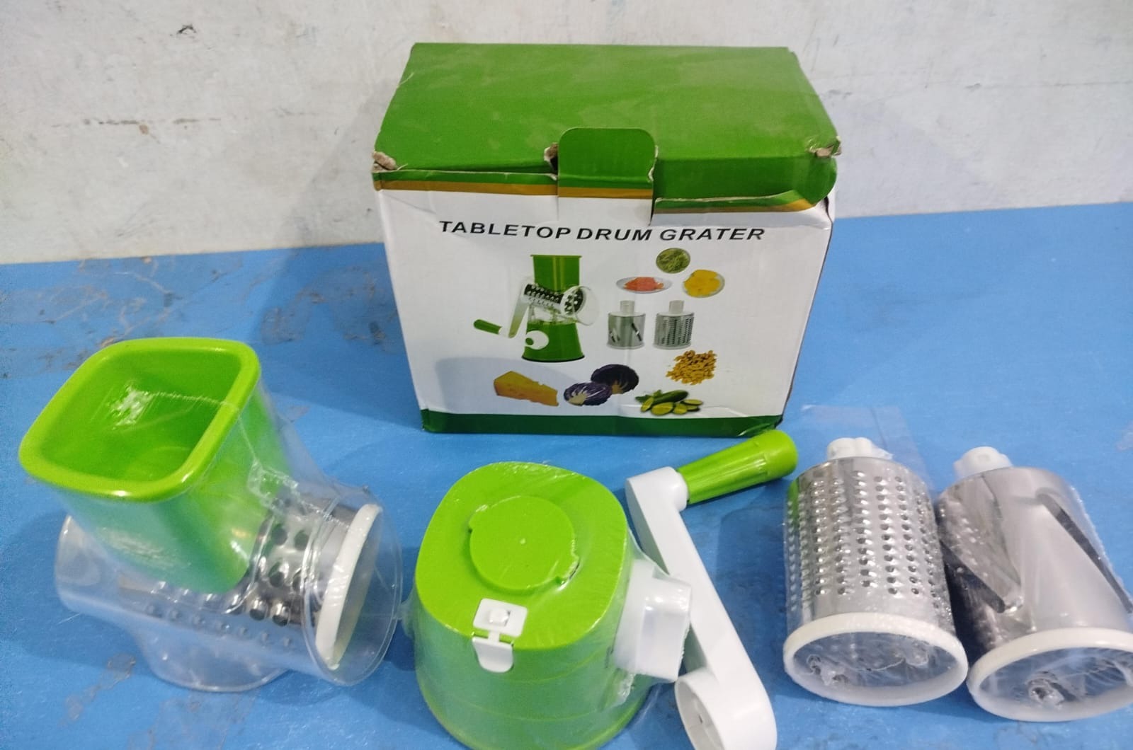 3-in-1 Manual Vegetable Cutter – Multifunction Drum Slicer & Grater