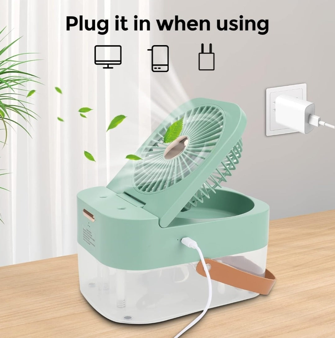 Mini Air Cooler Fan – USB Desk Fan with Cool Mist