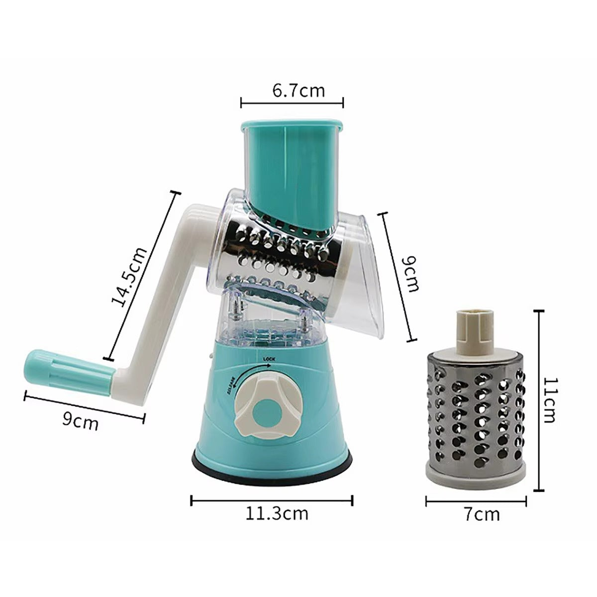3-in-1 Manual Vegetable Cutter – Multifunction Drum Slicer & Grater