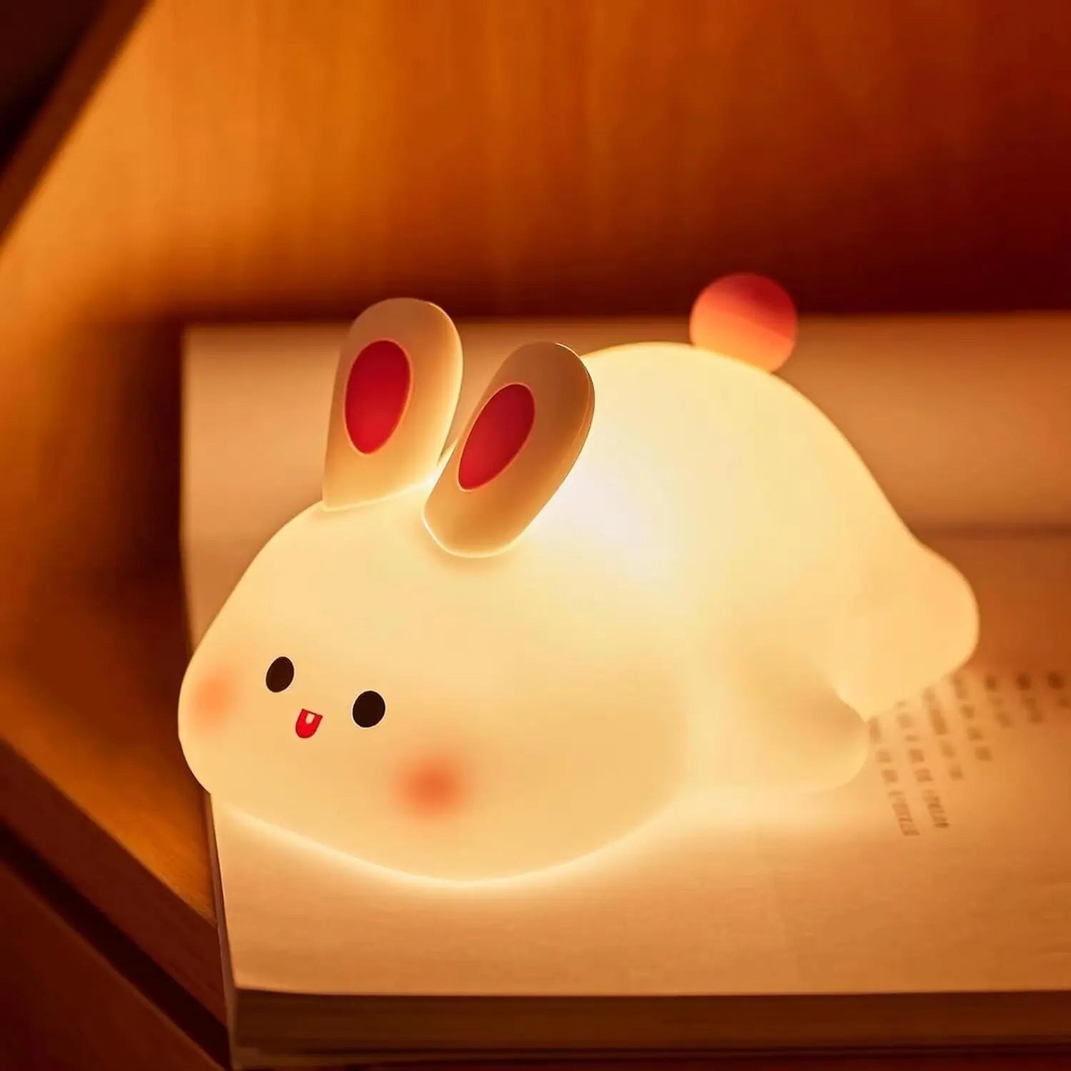 Cute Rabbit Silicone Night Lamp – Soft Touch LED Ligh