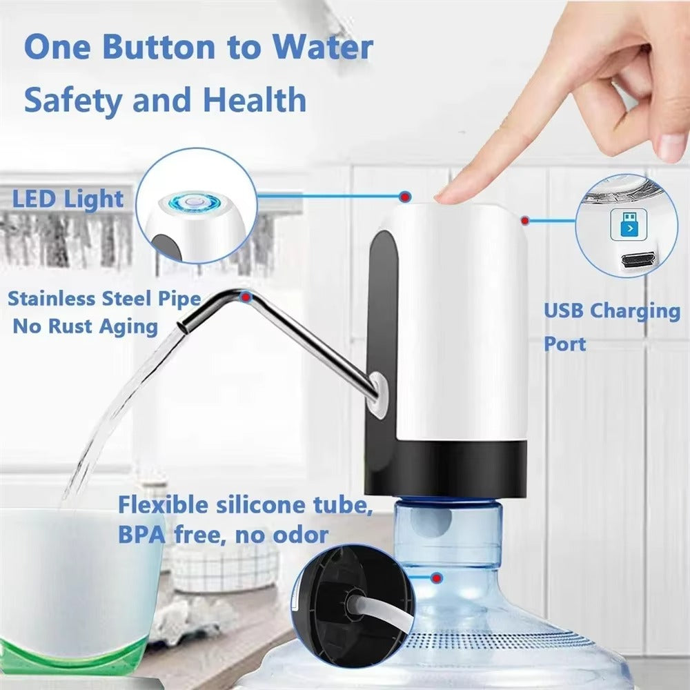 USB Rechargeable Water Pump – One-Touch Bottle Dispenser