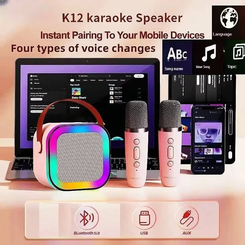 K12 Karaoke Speaker – Wireless Bluetooth Mic with Speaker