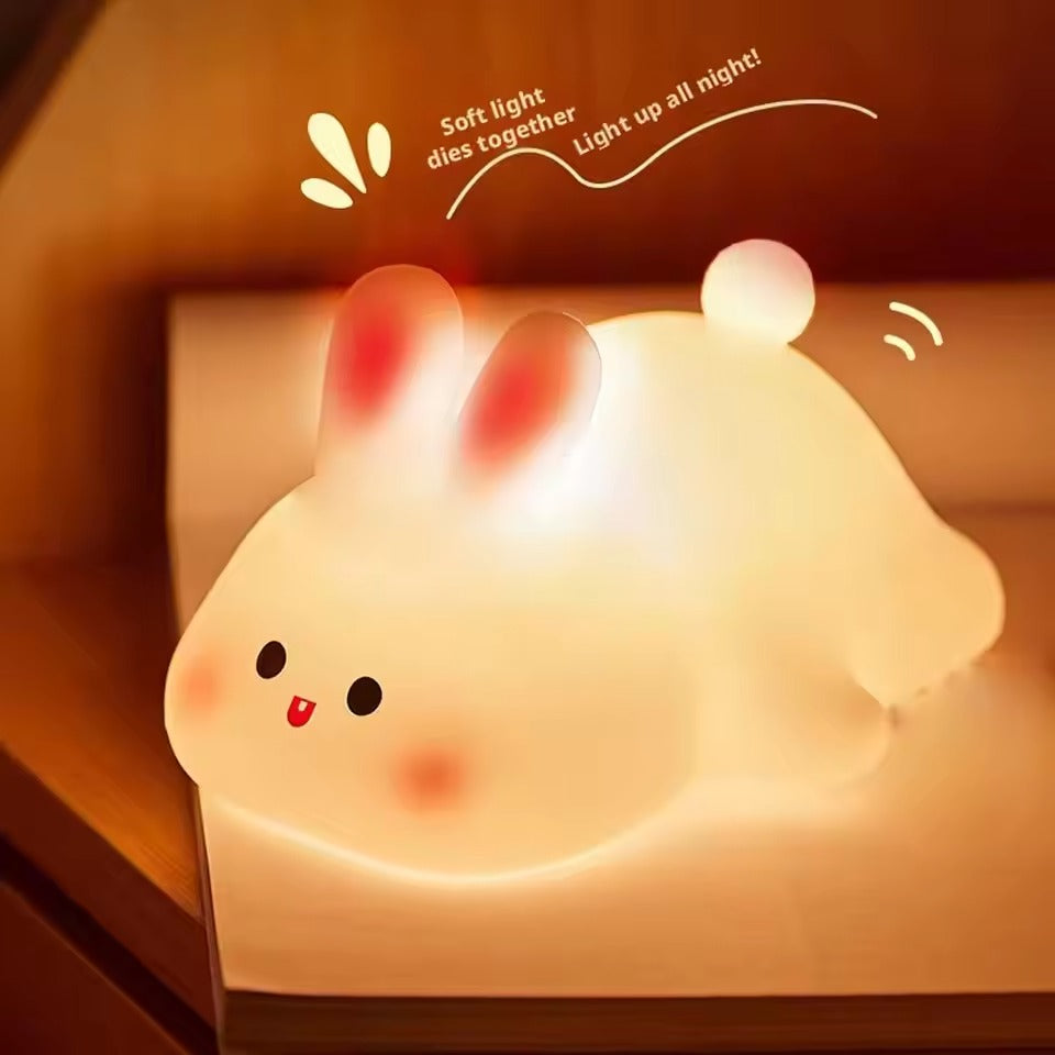Cute Rabbit Silicone Night Lamp – Soft Touch LED Ligh